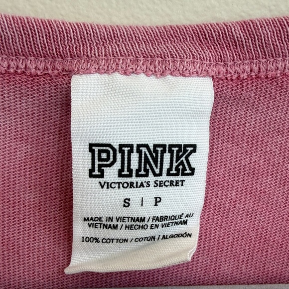 Victoria's Secret Pink Tee 1/2 Sleeves. 100% Cotton. Womens Oversized S. - Picture 2 of 5